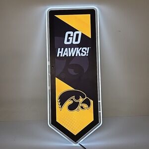 NCAA University of Iowa | Ultra-Thin LED Light Wall Sign Decor | Large...